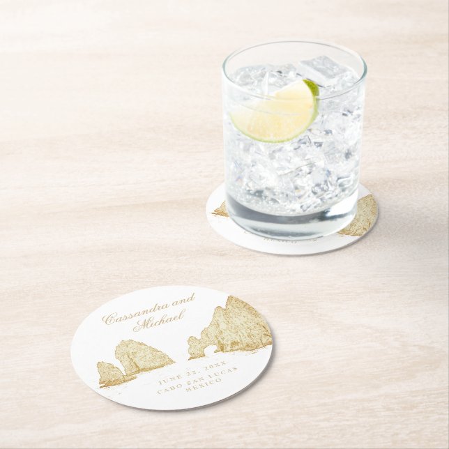 El Arco |  Cabo San Lucas MEXICO Runder Pappuntersetzer (Vor Ort)