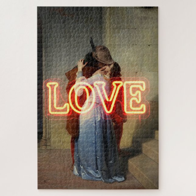 El Bacio Remix – Neon “LOVE” Wall Art & Merch Puzzle (Vertikal)