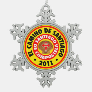 El Camino De Santiago 2011 Schneeflocken Zinn-Ornament