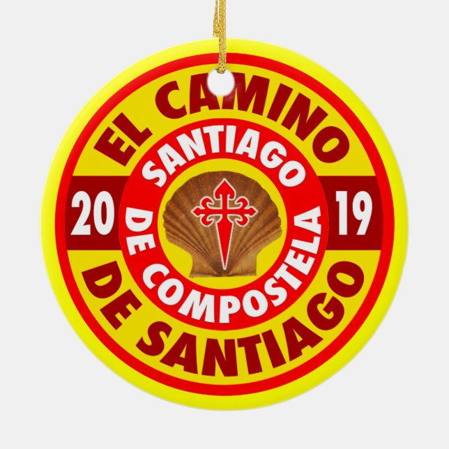 El Camino De Santiago 2019 Keramik Ornament (Hinten)