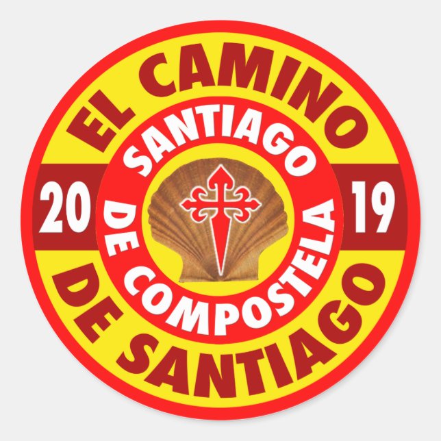 El Camino de Santiago 2019 Runder Aufkleber (Vorderseite)