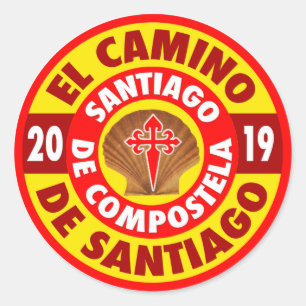 El Camino de Santiago 2019 Runder Aufkleber