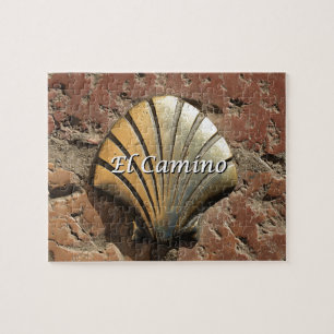 El Camino gold Muschel, Leon (Beschriftung) Puzzle