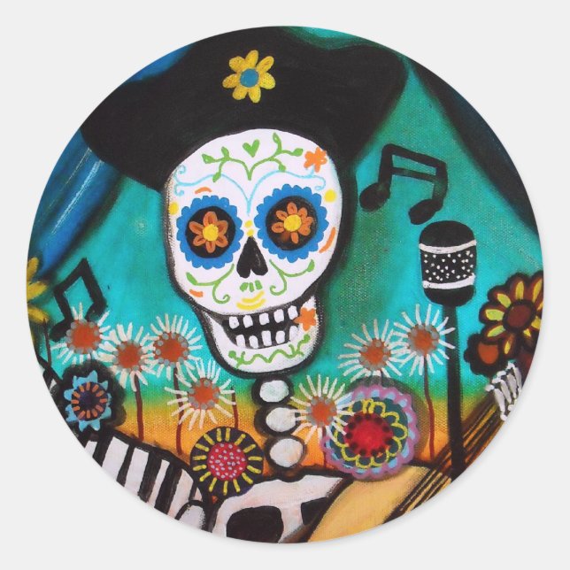 EL CANTADA-GITARA RUNDER AUFKLEBER (Vorderseite)