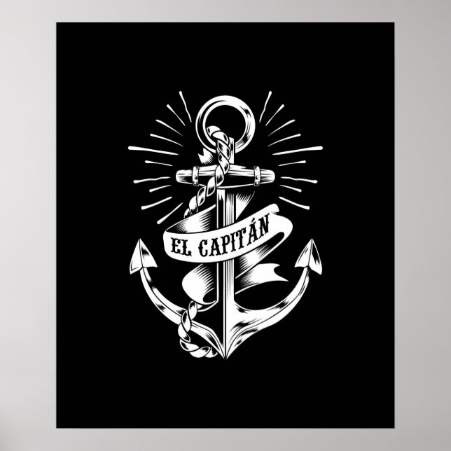 El Capitan Anchor Funny Captain Skipper Poster (Vorne)