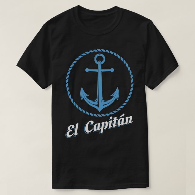 El Capitan Geschenk Skipper Kapitän Anchor T-Shirt (Design vorne)
