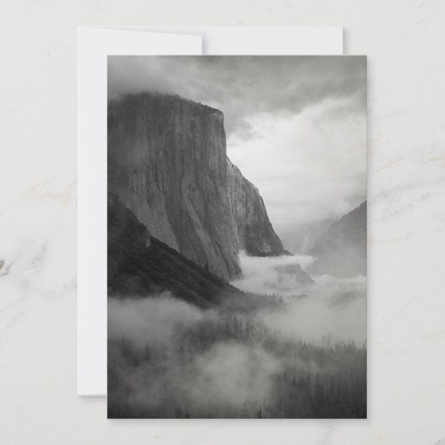 El Capitan mit schlackendem Nebel Dankeskarte (Vorderseite)
