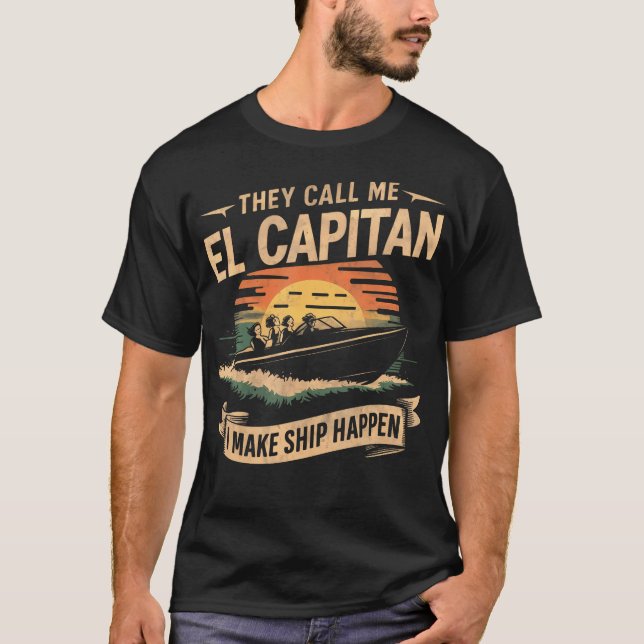 El Capitan Sonnenuntergangs-Boot-Design Lass Schif T-Shirt (Vorderseite)