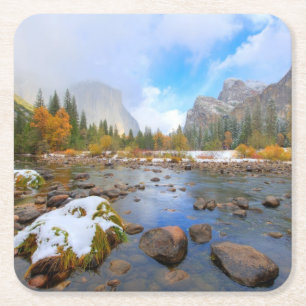 EL Capitan und drei Brüder Rechteckiger Pappuntersetzer