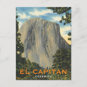El Capitan, Yosemite, Kalifornien Vintag Postkarte