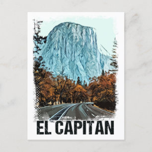 El Capitan Yosemite National Park Vintage Retro Postkarte