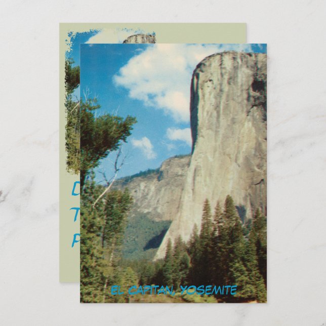 El Capitan, Yosemite Vintage Einladung (Vorne/Hinten)