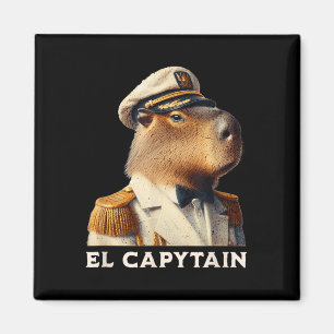 El Capytain Lustiger Capybara Bootskapitän Magnet