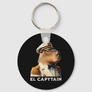 El Capytain Lustiger Capybara Bootskapitän Schlüsselanhänger