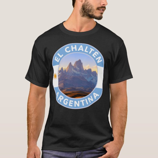 El Chaltn Argentinien Runde Emblem T-Shirt (Vorderseite)