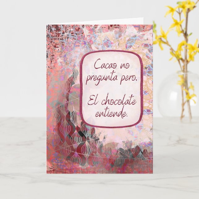 El Chocolate Entiende – Pensando en Ti – Spanish  Karte (Gelbe Blume)