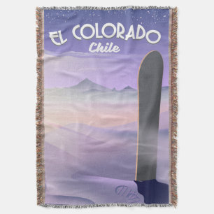 El Colorado Chile Snowboard-Reiseplakat Decke