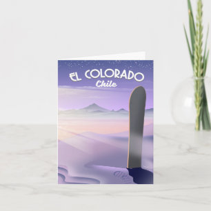El Colorado Chile Snowboarden Reiseplakat Feiertagskarte