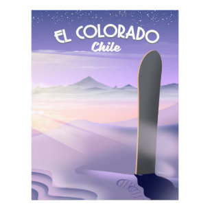 El Colorado Chile Snowboarden Reiseplakat Fotodruck