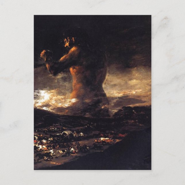 El coloso (1808-1812), Francisco de Goya. Öl auf c Postkarte (Vorderseite)