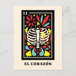 El Corazon Tarot im mexikanischen Stil Postkarte