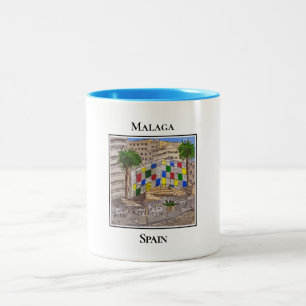 El Cubo, im Hafen von Malaga, Spanien Zweifarbige Tasse