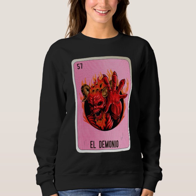 El Demonio Mexican Slang Lottery Bingo Cards Sweatshirt (Vorderseite)