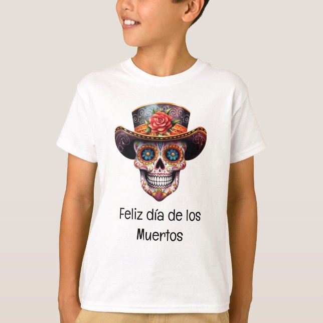 El Día de los Muertos T - Shirt für Jungen (Vorderseite)