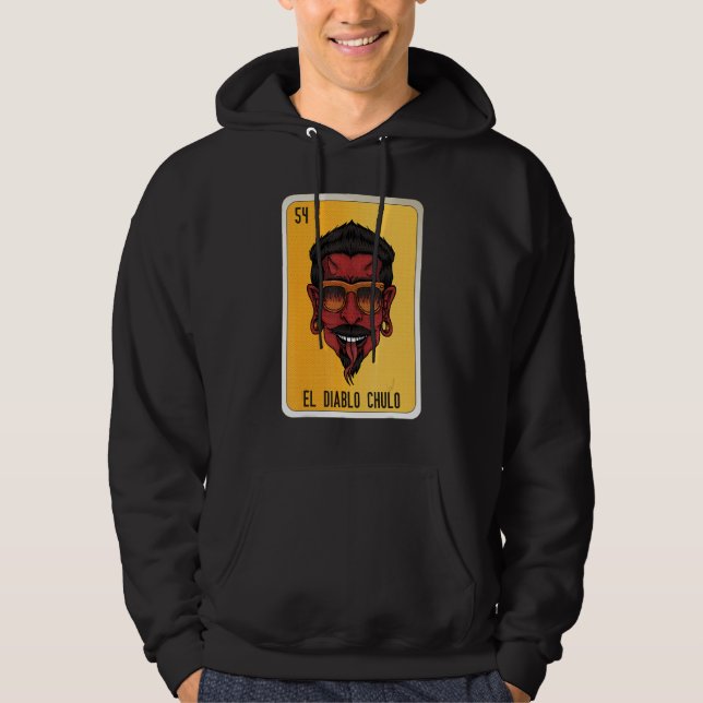 El Diablo Chulo Mexican Slang Lottery Bingo Cards Hoodie (Vorderseite)