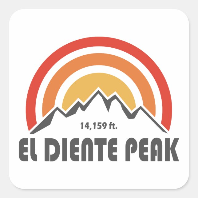El Diente Peak Quadratischer Aufkleber (Vorderseite)
