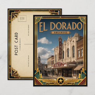 El Dorado Arkansas Vintage Art Deco Golden Age Postkarte