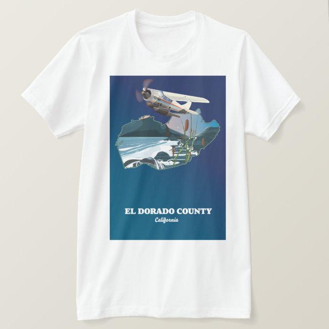 El Dorado Landkreis Kalifornien Karte T-Shirt (Design vorne)