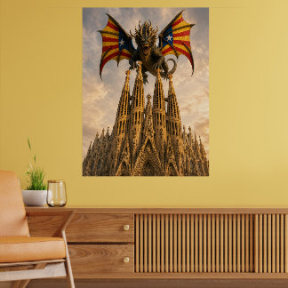 El Drac - Katalanischer Drache über der Sagrada Fa Poster