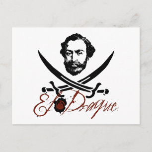 El Draque Pirate Insignia Postkarte
