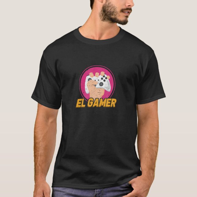 El Gamer Video Games Mexiko Gaming Gamepad Consol T-Shirt (Vorderseite)