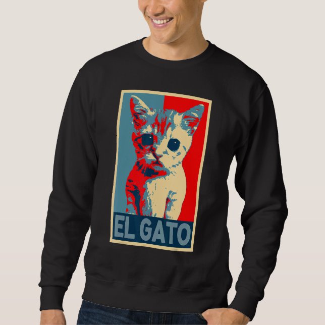 El Gato Meme Sad Cying Cat Kitty Meme retro vinta Sweatshirt (Vorderseite)