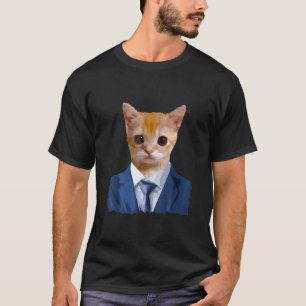 El Gato Meme trägt einen Anzug Süße traurige Katz T-Shirt