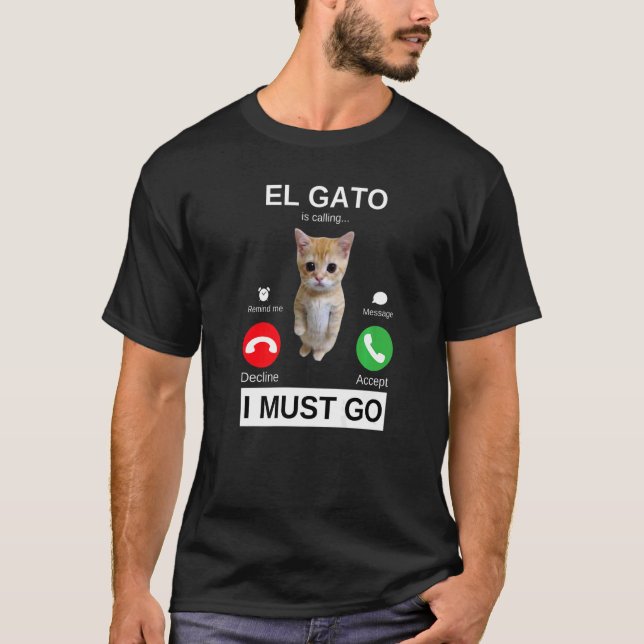 El Gato ruft traurig Cry Kitten Meme an T-Shirt (Vorderseite)