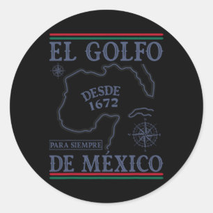 El Golfo De México Runder Aufkleber