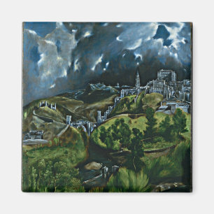 El Greco - Aussicht auf Toledo Magnet