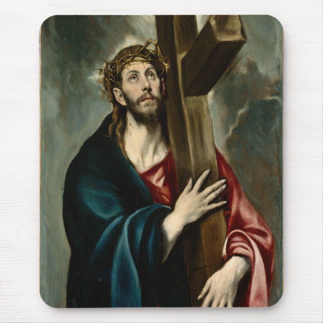 El Greco - Christus, der das Kreuz führt Mousepad (Vorne)