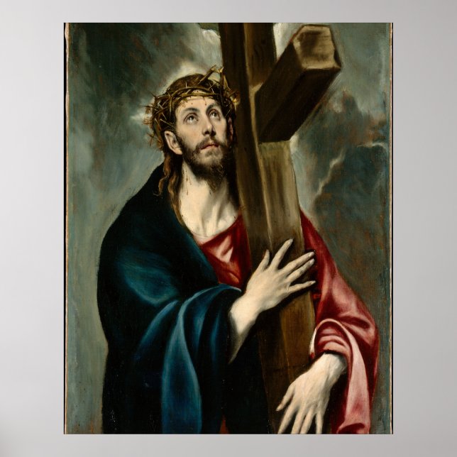 El Greco - Christus, der das Kreuz führt Poster (Vorne)