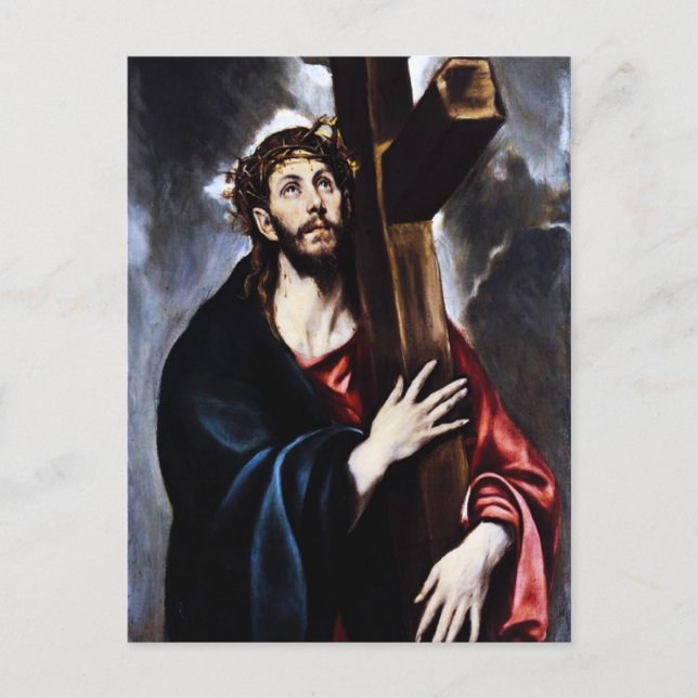El Greco Christus, der das Kreuz trägt Postkarte (Vorderseite)