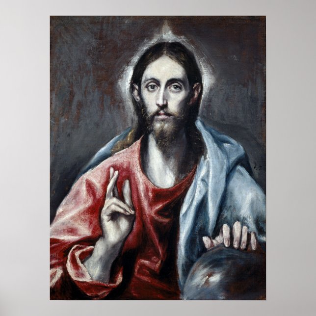 El Greco Christus segne den Erretter der Welt Poster (Vorne)