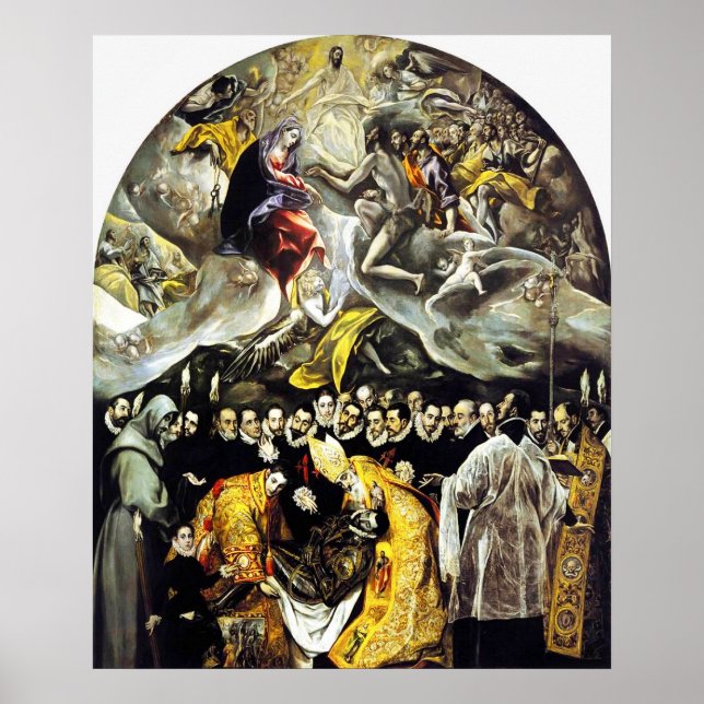 El Greco Grabmal des Grafen von Orgaz Poster (Vorne)