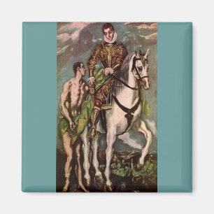El Greco's Saint Martin und der Beggar, ca. 1600 Magnet