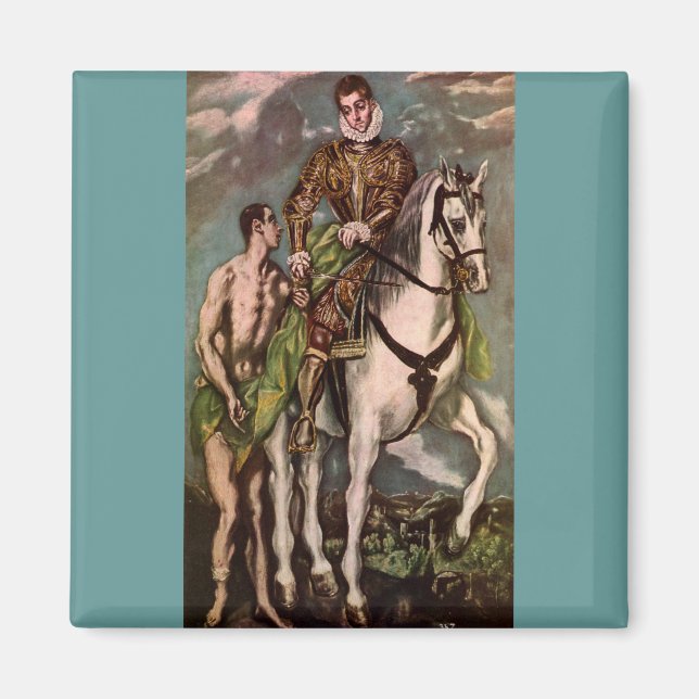 El Greco's Saint Martin und der Beggar, ca. 1600 Magnet (Vorne)