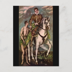 El Greco's Saint Martin und der Beggar, ca. 1600 Postkarte