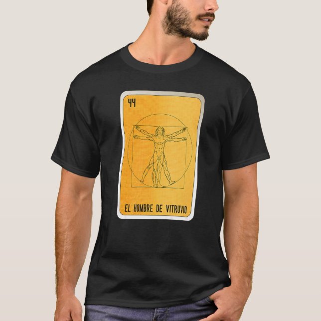 El Hombre De Vitruvio Mexican Slang Lottery Bingo T-Shirt (Vorderseite)