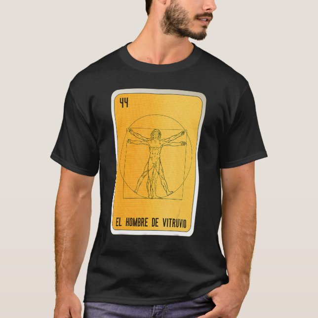 El Hombre De Vitruvio Mexican Slang Lottery Bingo  T-Shirt (Vorderseite)